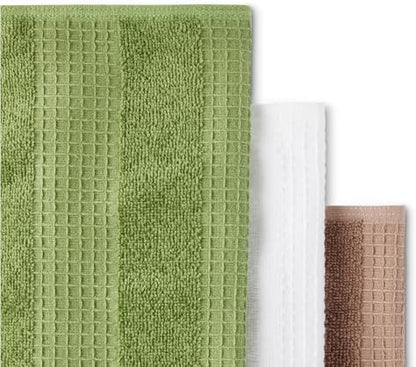 Amazon Basics Organic Cotton Waffle Kitchen Dish Cloths, Ultra Absorbent - Image 4
