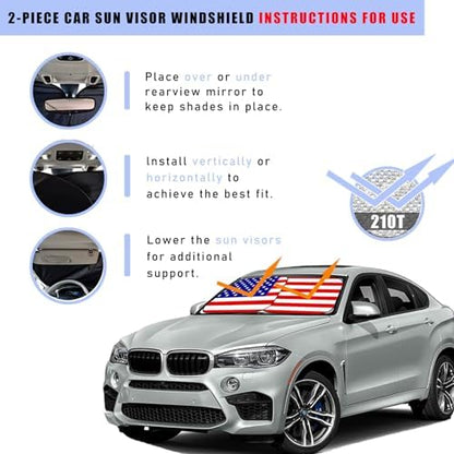 Ziciner 2 PCS Car Windshield Sun Shade, Auto Sun Heat and UV Rays Blocker - Image 4