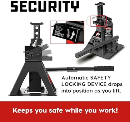 POWERBUILT 3 Ton All-in-One Hydraulic Bottle Jack and Jackstand in One - Image 3