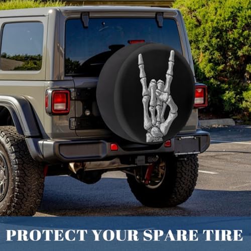 Skull Goth Art Black Spare Tire Cover Waterproof Dust-Proof Spare Wheel Covers - Image 6