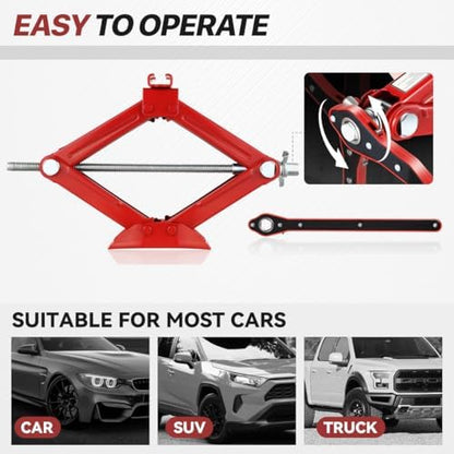 Scissor Lift Jack Universal for Car Truck, 1.5 Ton Capacity, 360 Degree Rotating - Image 4