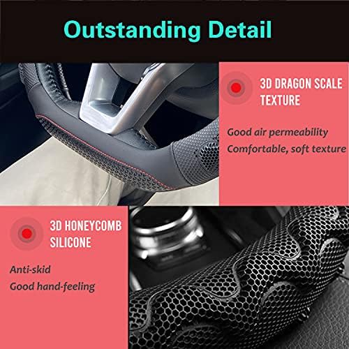 PINCTROT D Shaped Steering Wheel Cover Great Grip 14.5In - Image 3