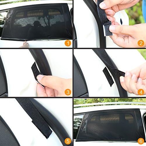 2 Pack Medium Car Rear Side Window Shades Mesh 34" to 43" - Image 6