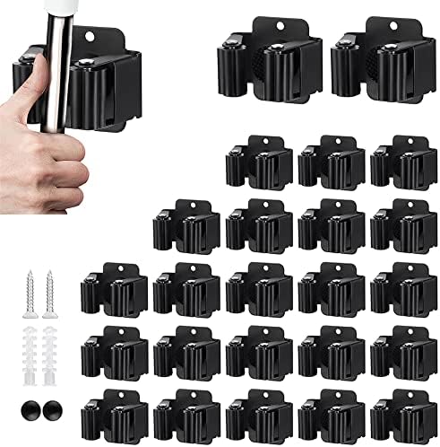 JAMEND CLXP 24PCS Broom and Mop Holder, Heavy Duty Garden Tool Organizer Rack by JAMEND+CLXP