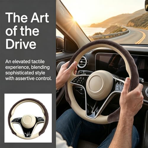 Mandark 15 Inch Car Steering Wheel Cover, Dark Brown - Image 5