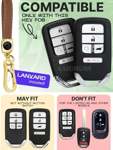 Lucrum Compatible with Honda Key Fob Cover & Leather Keychain - Image 2