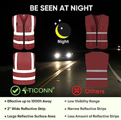 TICONN High Visibility Reflective Safety Vest - Image 3
