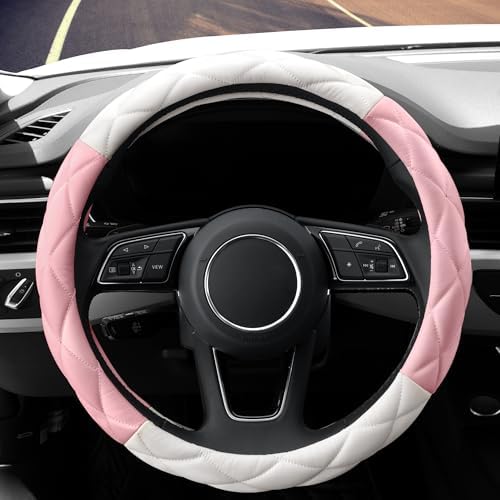 YHONGJT Cute Soft Microfiber Leather Anti-Slip Steering Wheel Cover, Universal - Image 2