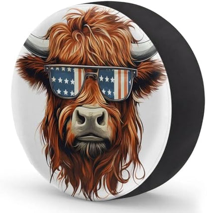 Spare Tire Cover for RV Trailer, Highland Cow American Tire Covers Universal - Image 2
