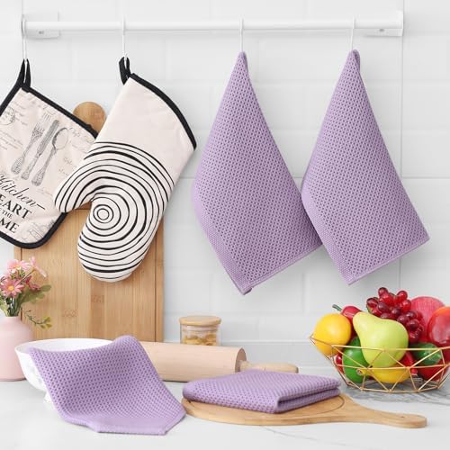 Homaxy 100% Cotton Waffle Weave Kitchen Dish Cloths 6-Pack - Image 6