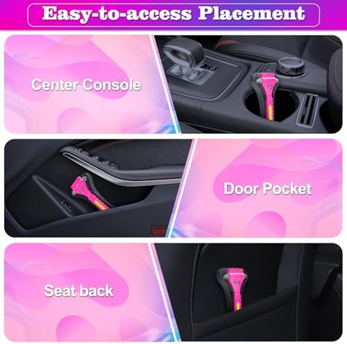 THINKWORK 2-in-1 Pink Car Window Breaker - Image 4