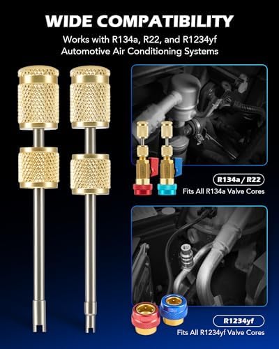 OMT AC Valve Core Removal Tool, R134a R1234yf R22 AC Schrader Valve Tool - Image 3