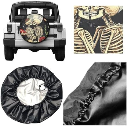 Skeleton Couple Mushroom Garden Spare Tire Cover - Image 3