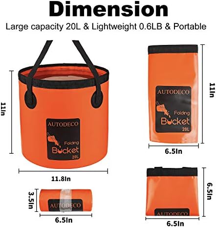 Collapsible Bucket 5 Gallon Container Folding Water Bucket Portable Wash Basin - Image 3