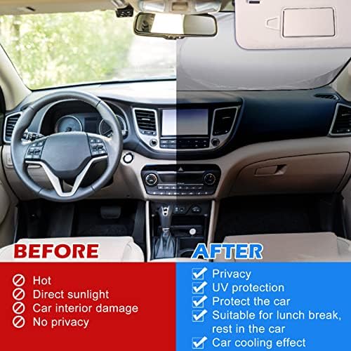 Moukeren 6 Pcs Car Windshield Sun Shade Set Front Rear Window - Image 5