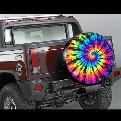 Spare Tire Cover，Tie Dye Pattern Camper Spare Tire Cover Waterproof Sun - Image 2