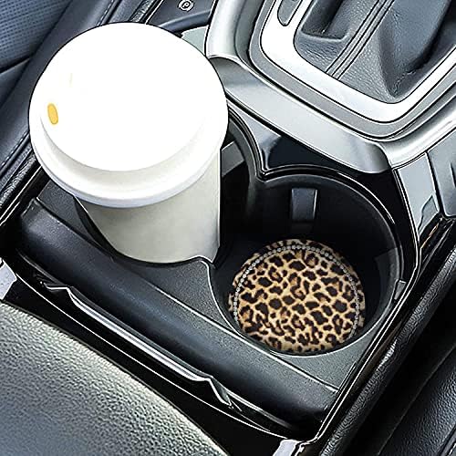 Leopard Print Bling Rhinestone Anti Slip Coasters - Image 4