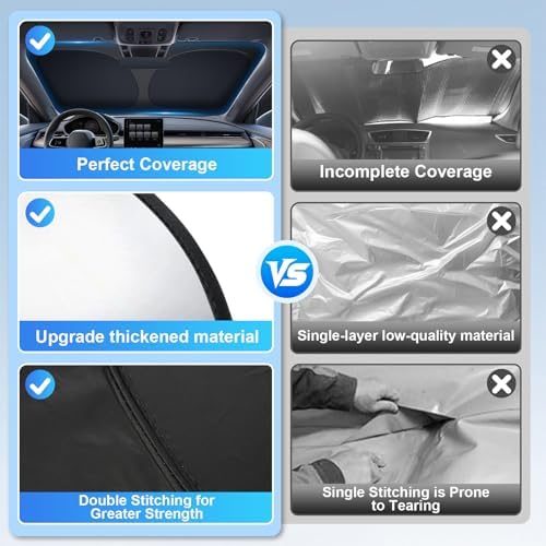JUSTTOP Windshield Sun Shade for 2019-2025 2026 Chevrolet/Chevy Silverado 1500 - Image 6