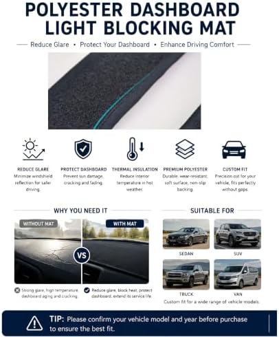 Dashboard Mat Cover for Toyota Camry 2012 2013 2014 2015 2016 2017 Nonslip - Image 3