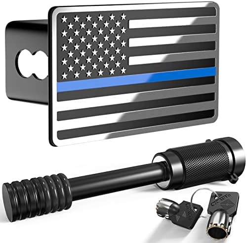 Heavy American Flag Metal Trailer Hitch Covers by TOEASYTY
