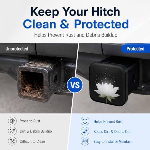 Trailer Hitch Covers White Lotus, Heavy Duty 2 Inch Hitch Cover - Image 5