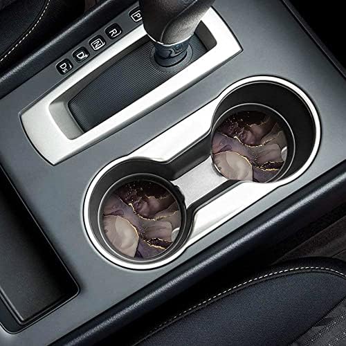 Britimes Car Coasters for Drinks, 2 Pack Ceramic Stone 2.56" Purple Gold - Image 5