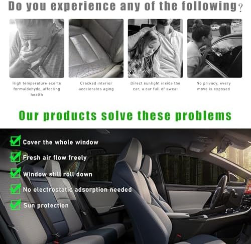 Ohleats 2PCS Car Window Shades, Heat & UV Block Mesh Cover, Car Back - Image 4