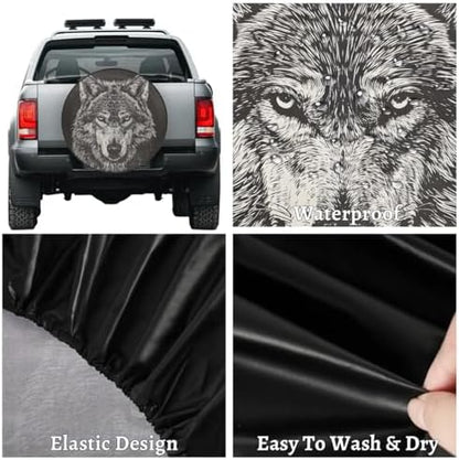 Spare Tire Cover for RV Trailer, Animals Wolf Tire Covers Universal Fit for - Image 4