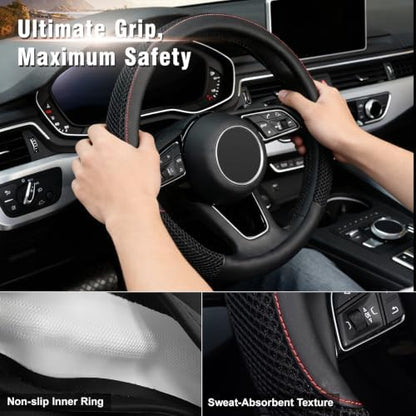 KAFEEK 16 inch Steering Wheel Cover, Microfiber Leather - Image 5