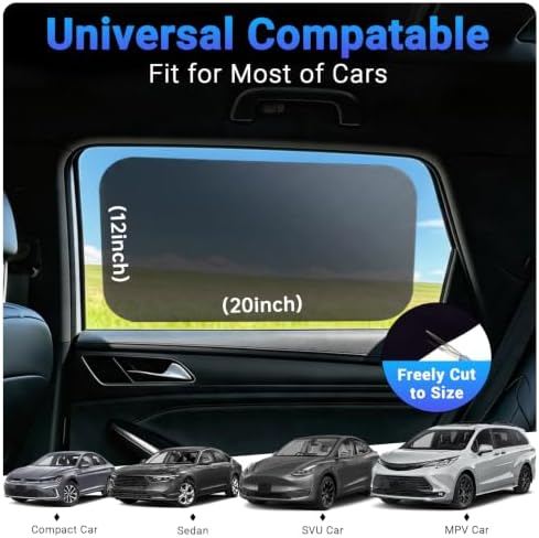 Car Window Shade for Baby, Roll Windows Down, Static Cling Window Covers - Image 3