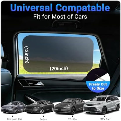 Car Window Shade for Baby, Roll Windows Down, Static Cling Window Covers - Image 3