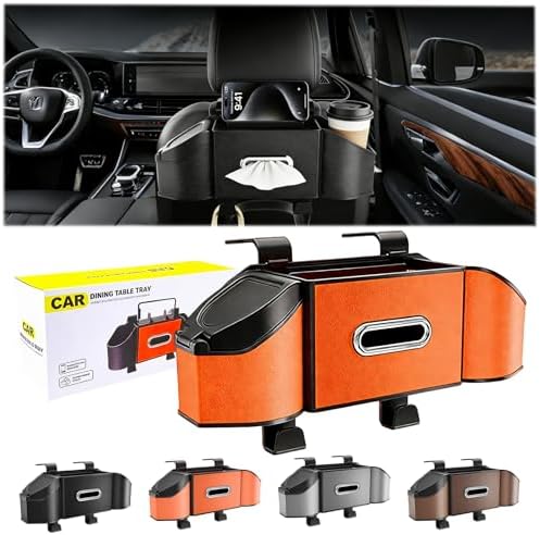 2026 Upgrade 4-in-1 Car Organizer Back Seat, Leather Multifunctional Car by Unknown