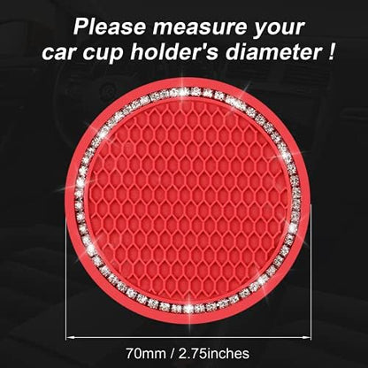 Yousheng Bling Car Cup Coasters, Crystal Car Cup Holder Coaster, Rhinestone - Image 2