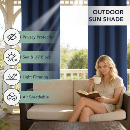 Patio Curtains Outdoor Waterproof, Privacy Drapes - Image 3