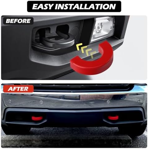 Tow Hook Covers for Silverado 1500/Sierra 1500 Red - Image 5