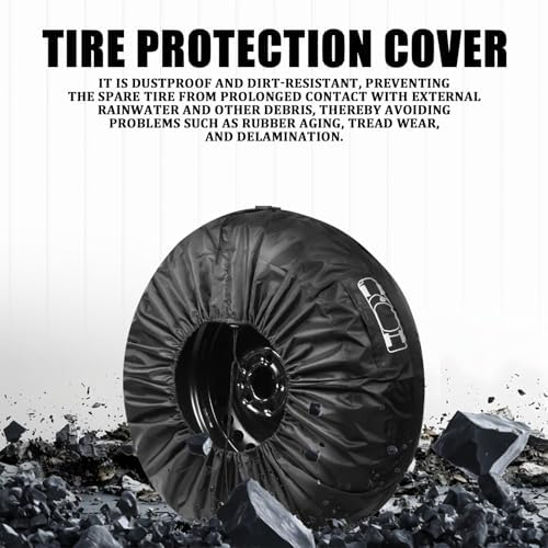 Car Spare Tire Cover, 210T Oxford Cloth Sun Dustproof Spare Tire Storage Bag - Image 3