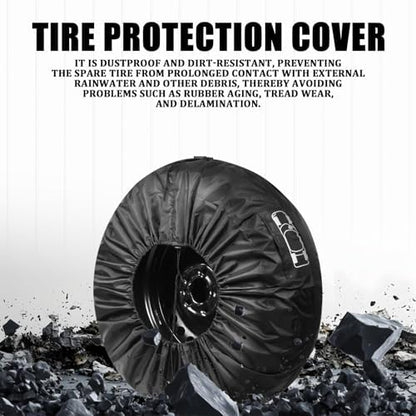 Car Spare Tire Cover, 210T Oxford Cloth Sun Dustproof Spare Tire Storage Bag - Image 3