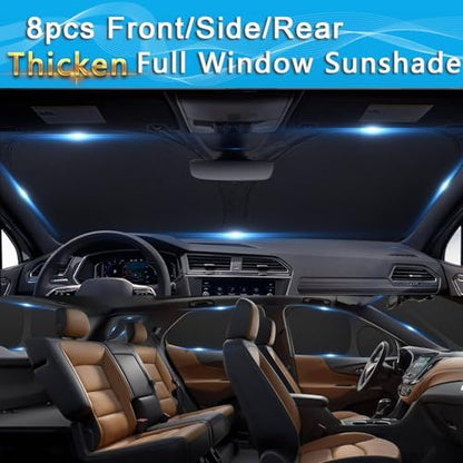 KMF 8pcs Sun Shades for Jeep Cherokee SUV 2014-2023 Accessories, Thicken Full - Image 6