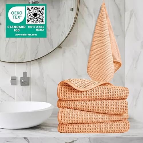 POLYTE 430 GSM Poly Blend Microfiber Quick Dry Waffle Hand Towel, 16x30 in - Image 2