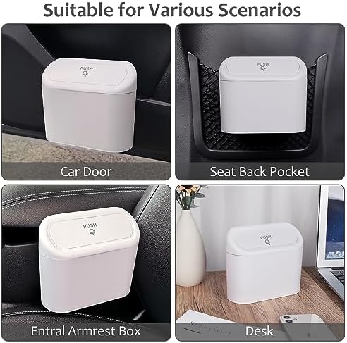 Accmor Car Trash Can with Lid, Vehicle Dustbin Garbage Organizer Holder with - Image 5