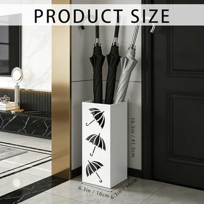 Metal Umbrella Holder, Square Freestanding Umbrella Stand Bucket Storage Indoor - Image 2