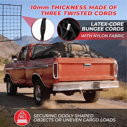 Truck Bed Cargo Net 4' x 6' Stretches to 8' x 12' Heavy Duty - Image 3