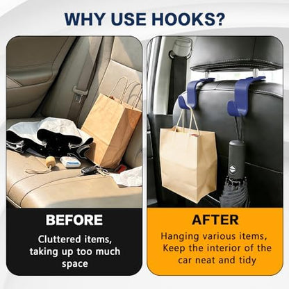 4PCS Car Seat Headrest Hooks, Car Purse Hook, Seat Back Organizer Storage - Image 4