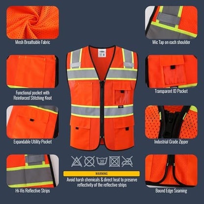 JKSafety Safety Vest for Men Women Hi Vis Relfective Vest - Image 2