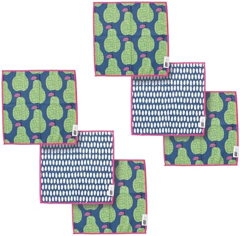 Ritz 6-Piece Pear & Speckle Microfiber Dish Cloth Set – Retro Pear Orchard & by RITZ