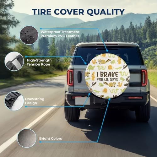 GENANY Small Animal Quote Thick PVC Leather Spare Tire Cover Size 16 - Image 4