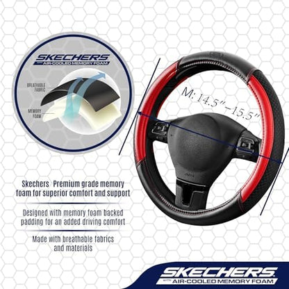 Skechers Air-Cooled Steering Wheel Cover, Leather Car Steering Wheel Cover - Image 4