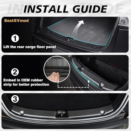 BestEvMod 2026 Tesla Model Y Upgrade Rear Bumper & Trunk Sill Cover Protector - Image 2