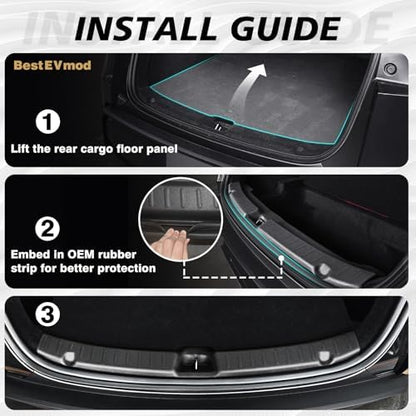BestEvMod 2026 Tesla Model Y Upgrade Rear Bumper & Trunk Sill Cover Protector - Image 2