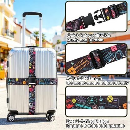 4 Pack Luggage Straps for Suitcases Adjustable Luggage Belt Suitcase Strap - Image 4